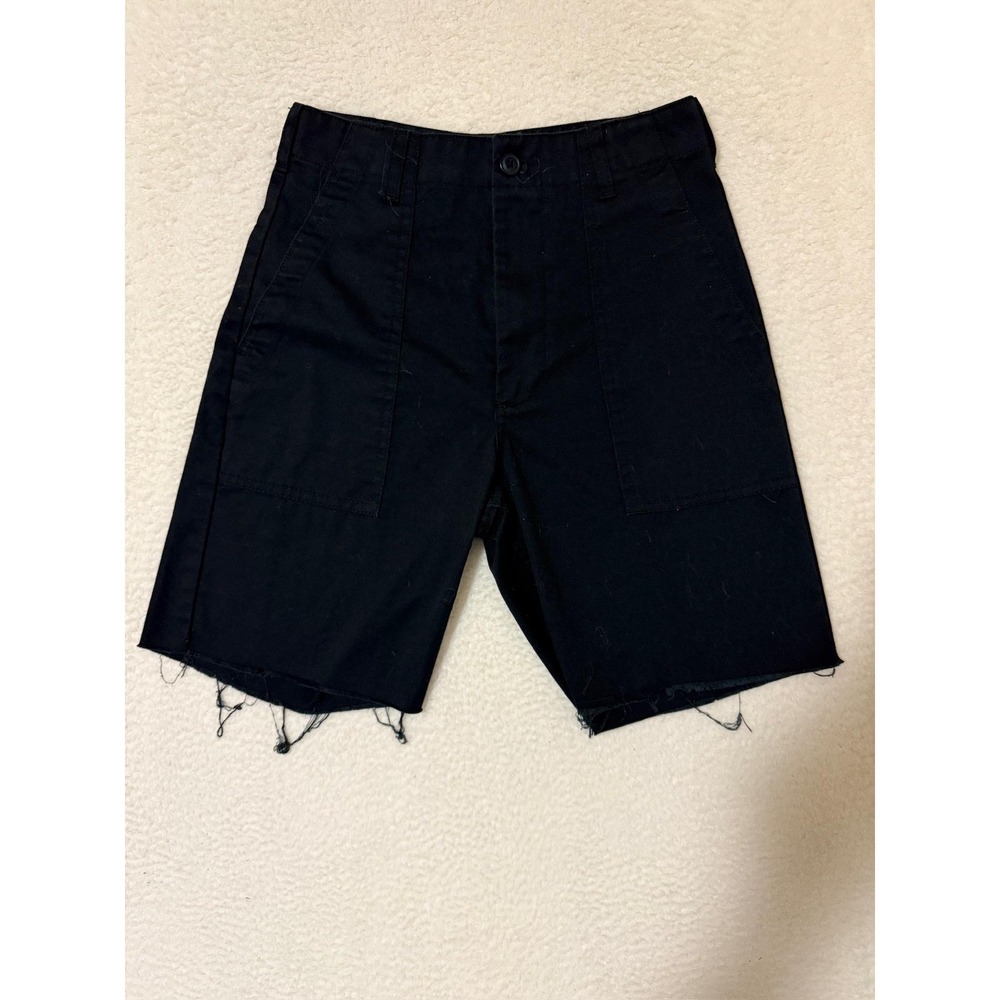 J Galt Shorts Womens Small Black Cutoff Twill Utility Casual Raw Hem Juniors
